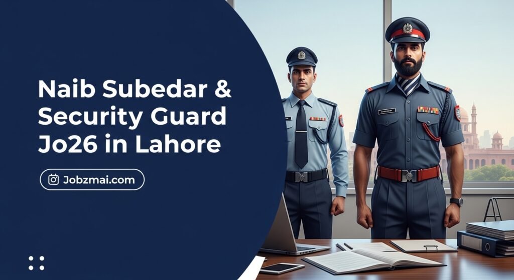 Naib Subedar & Security Guard Jobs 2026 in Lahore